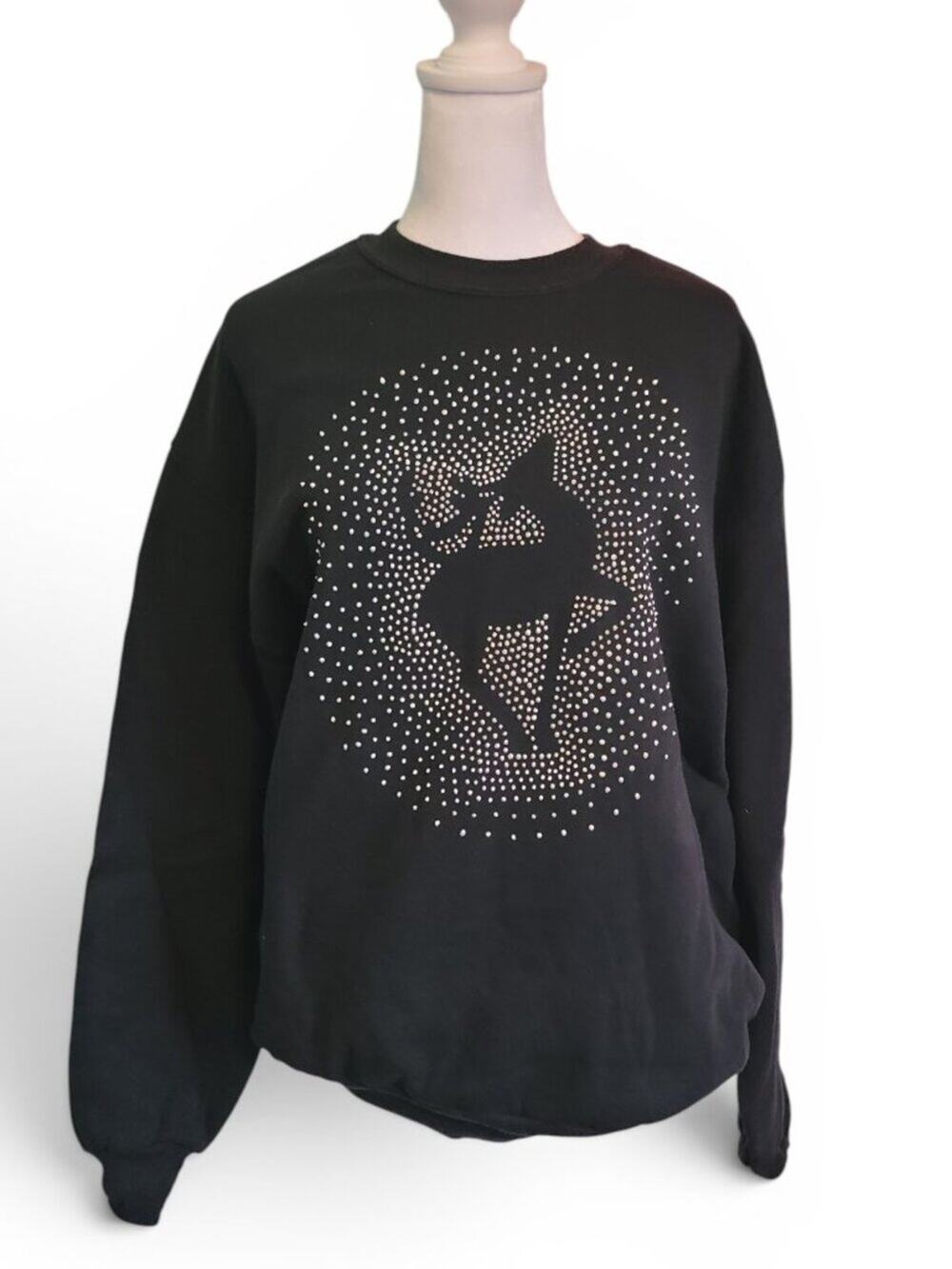 90s Deer Black Sweatshirt Vintage Fruit of The Loom Sweater Jumper